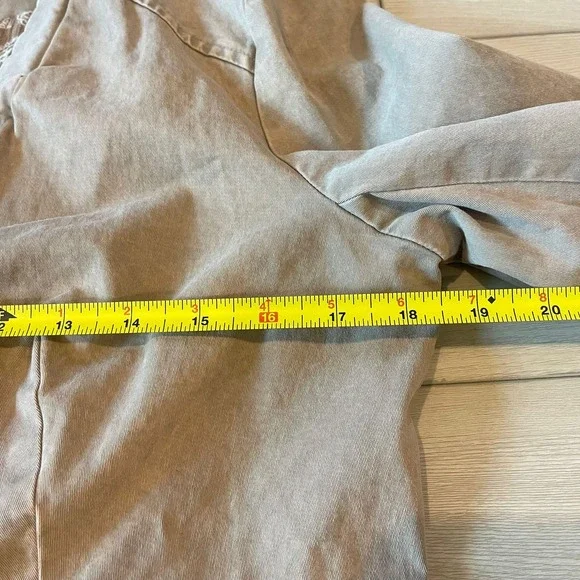 Oli & Hali Military Style Jacket Small Ruffle Hem Bronze Button Cotton Blend - Picture 7 of 8